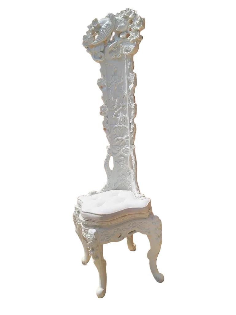 Antique Venetian Ornate High Back Corner Throne Chair - 3