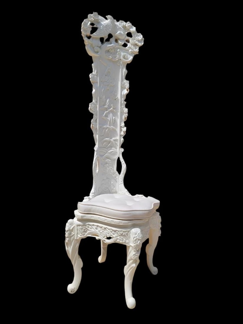 Antique Venetian Ornate High Back Corner Throne Chair - 4