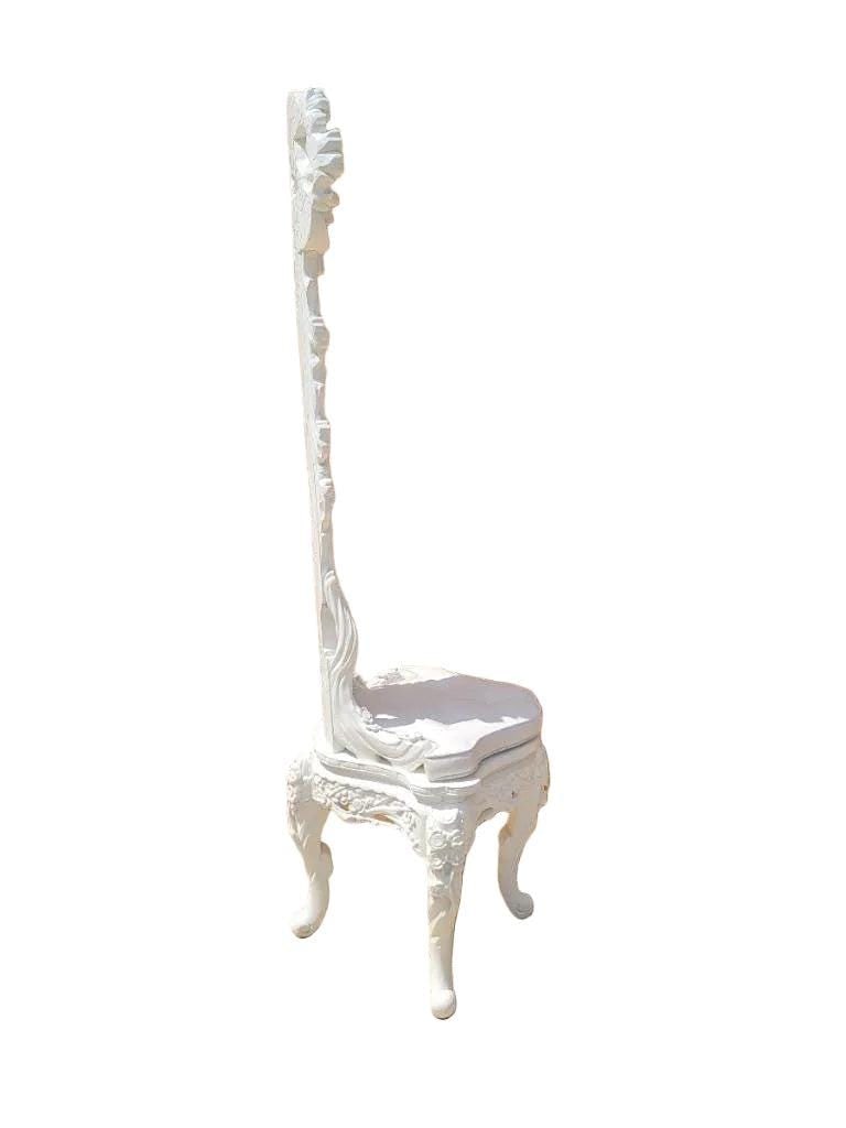Antique Venetian Ornate High Back Corner Throne Chair - 5