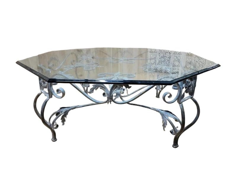 Vintage French Parisian Wrought Iron Dining Table (1 of 8)