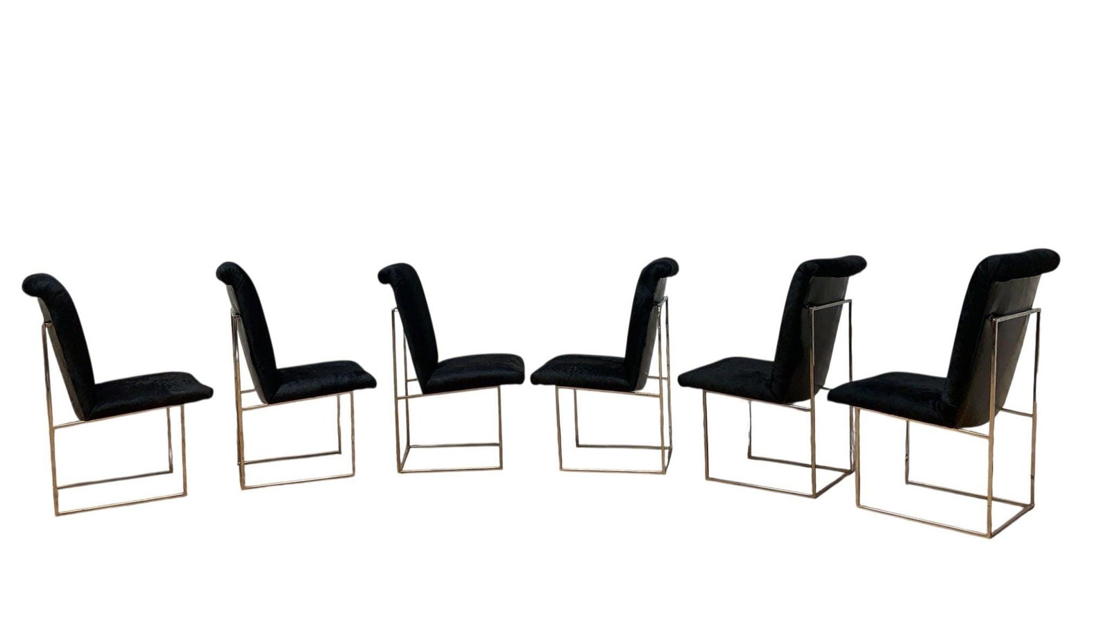 MCM Milo Baughman Chrome High Back Dining Chairs Newly Reupholstered - 6 - 6