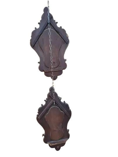 Antique Italian Venetian Etched Floral Glass Wall Mirror - Set of 2 - 7