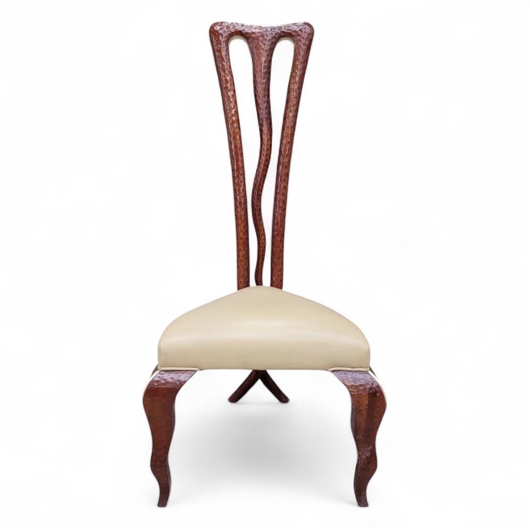 Vintage Side Chair With Mahogany X-Leg Base Attributed to Christopher Guy - 4