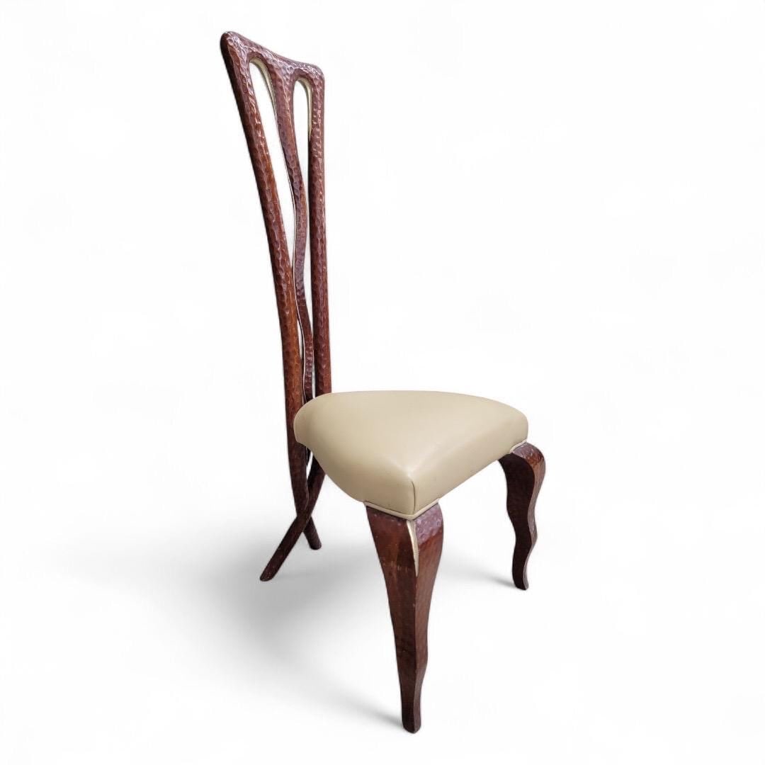 Vintage Side Chair With Mahogany X-Leg Base Attributed to Christopher Guy - 5