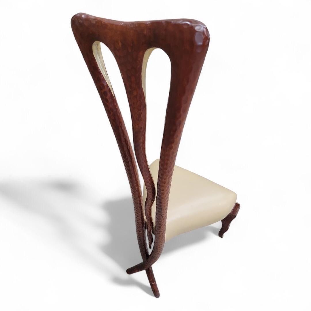 Vintage Side Chair With Mahogany X-Leg Base Attributed to Christopher Guy - 8