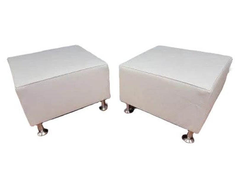 Contemporary Hon Flock Square Cube Ottomans Newly Upholstered - Set of 3 (1 of 8)