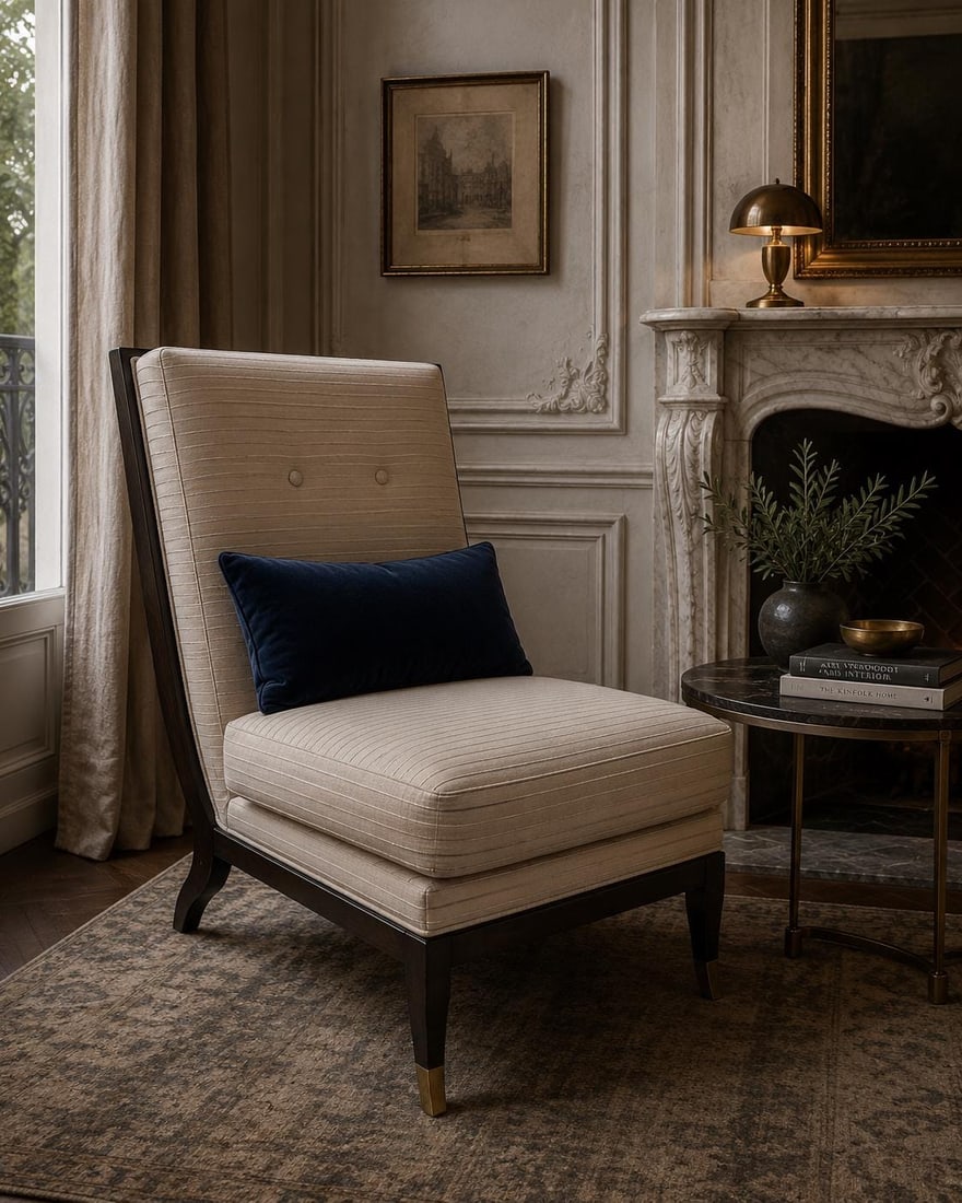 Chaise Apollon Collection Armless Slipper Chair by William Switzer - 3