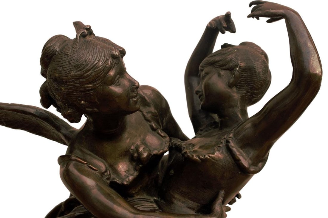 Vintage Bronze Winged Fairy Ballerina Statue - 6