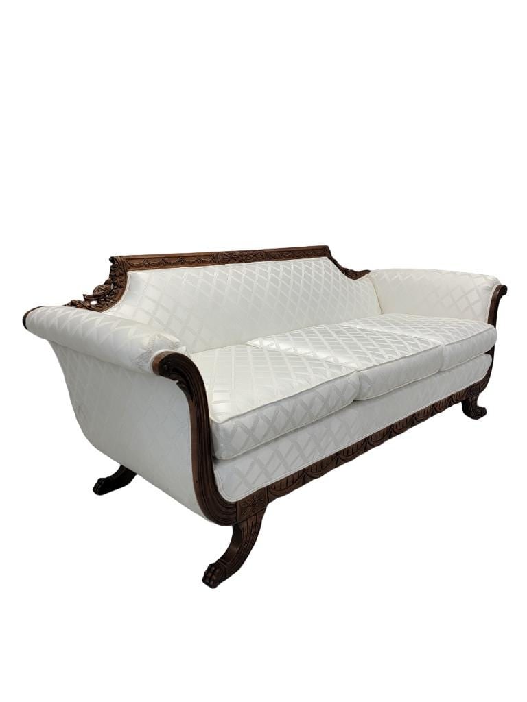 Antique Duncan Phyfe Finely Carved Mahogany Parlor Sofa - 4