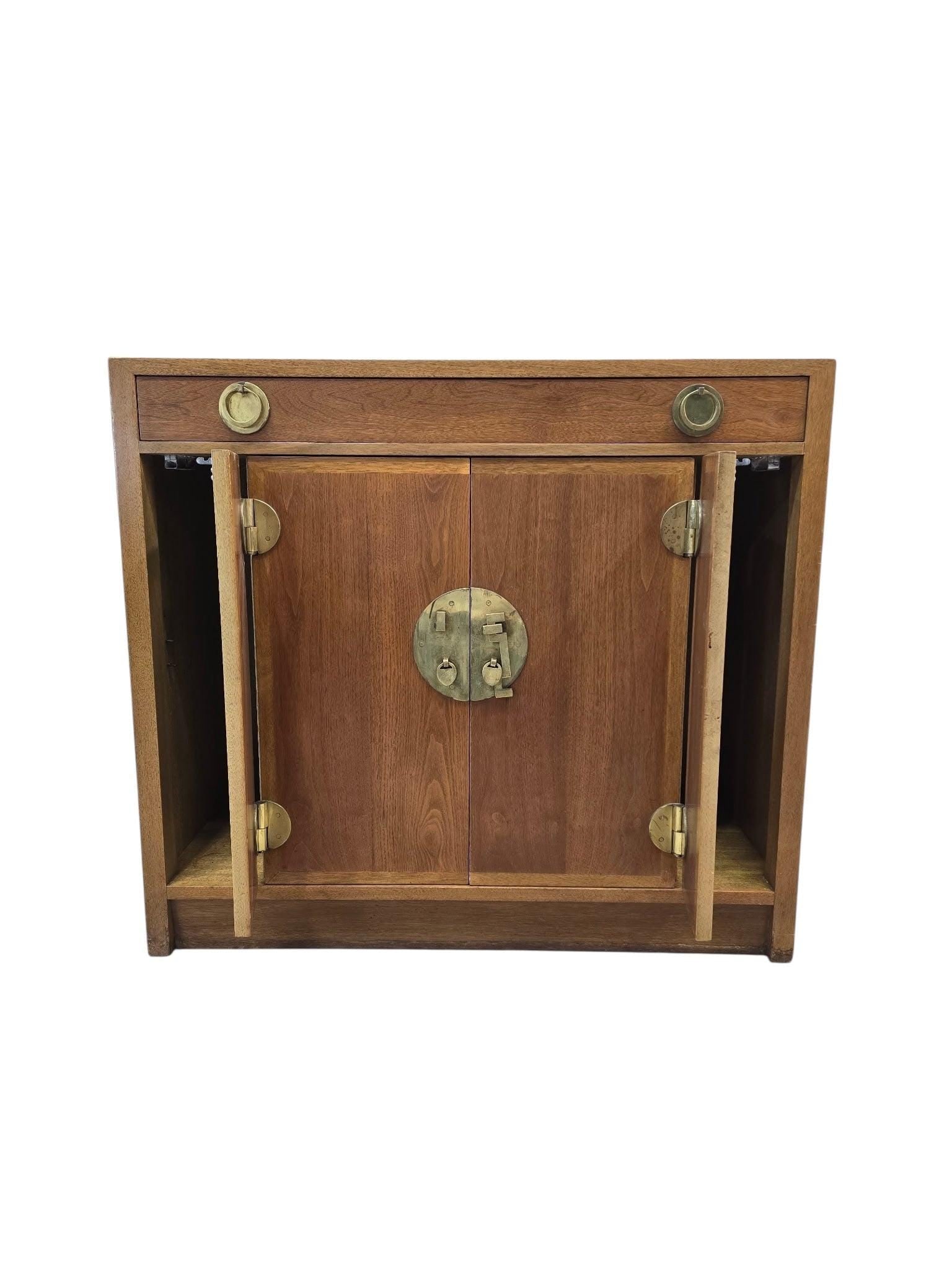 Vintage Chinese Elm Campaign-Style Cabinet - 4
