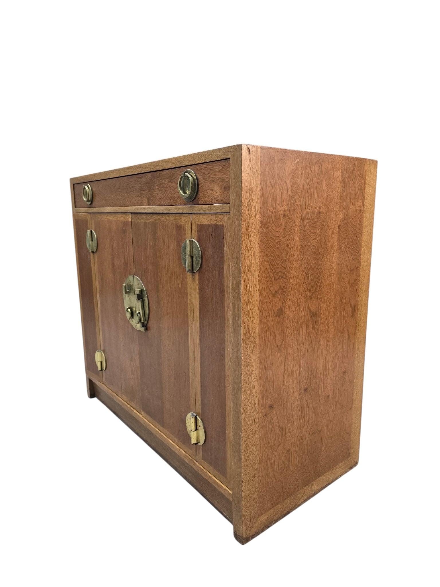 Vintage Chinese Elm Campaign-Style Cabinet - 6