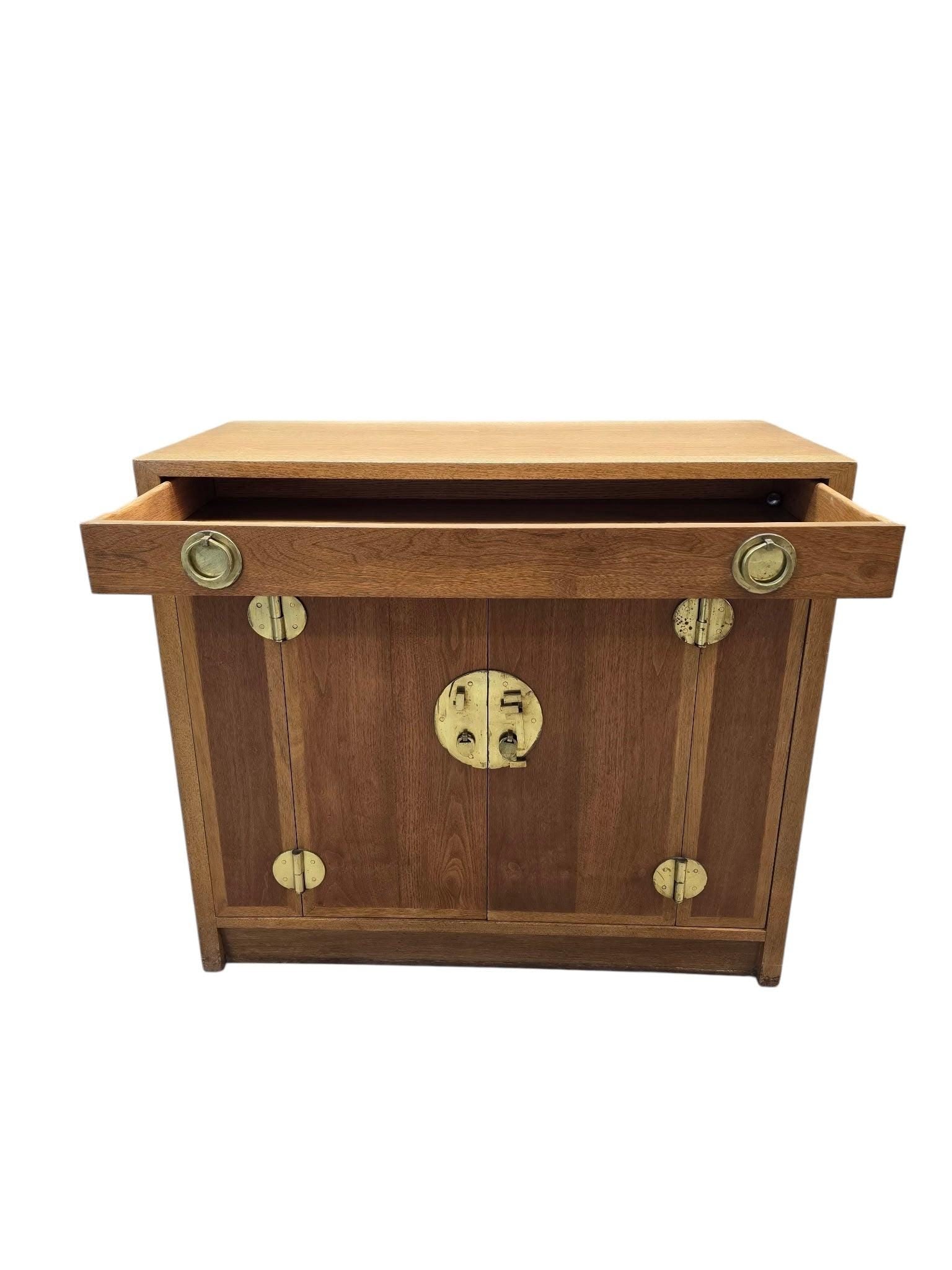 Vintage Chinese Elm Campaign-Style Cabinet - 7