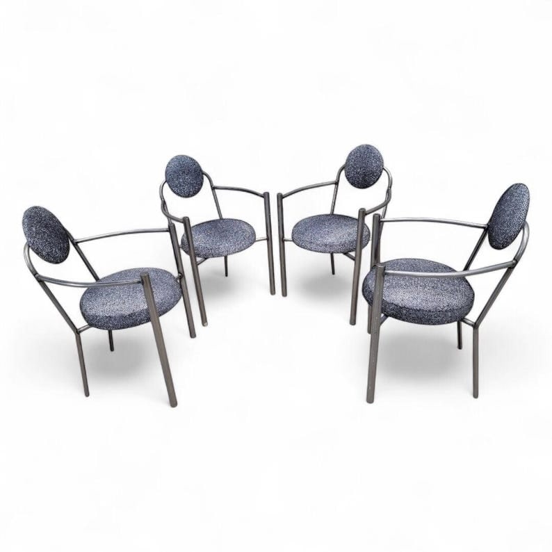 Vintage Modern Moon Chairs Newly Upholstered - Set of 4 (1 of 8)