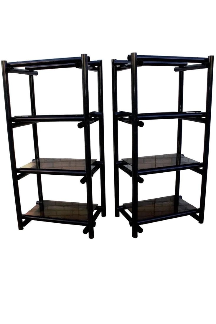 Vintage Modernist Shelving Units/Etagere - Pair - 3