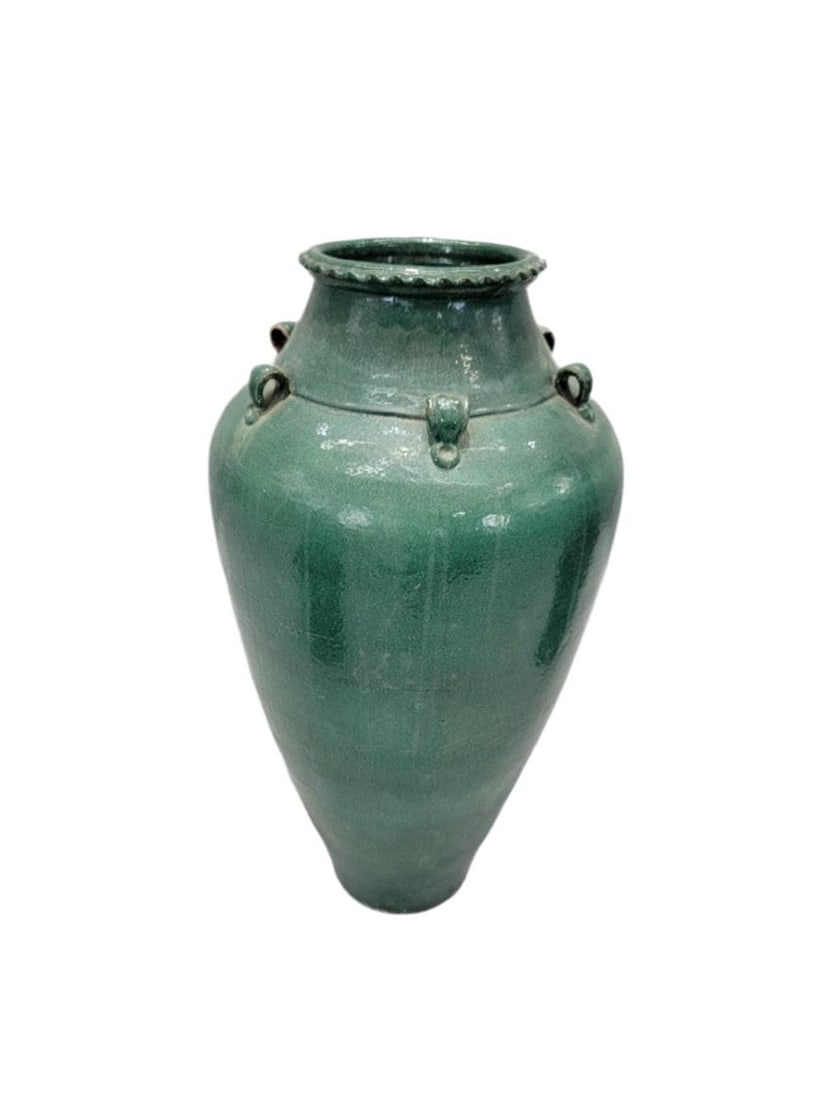Antique Stoneware Green-Glazed Mataban Jar Vase - 3