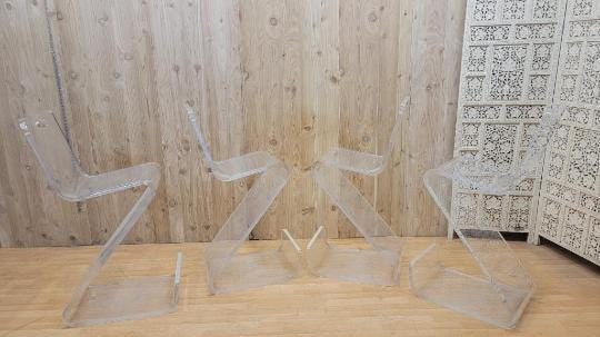 MCM High Back Lucite "Z" Stools by Karl Springer - 4 - 4
