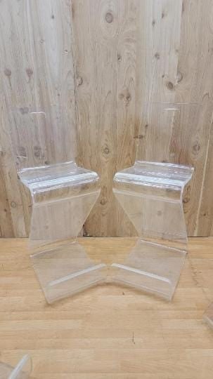 MCM High Back Lucite "Z" Stools by Karl Springer - 4 - 8