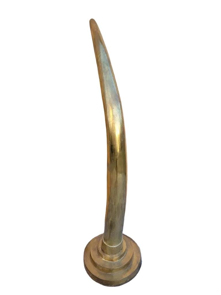 Mid Century Modern Brass Elephant Tusk Horn - 4