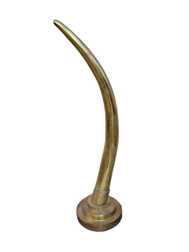 Mid Century Modern Brass Elephant Tusk Horn - 5