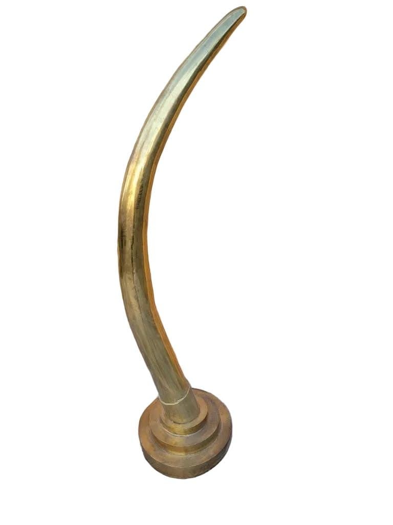 Mid Century Modern Brass Elephant Tusk Horn - 6