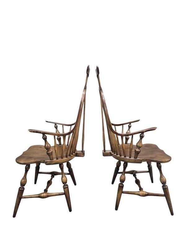 Antique Windsor Bow back Spindle Armchair - 8