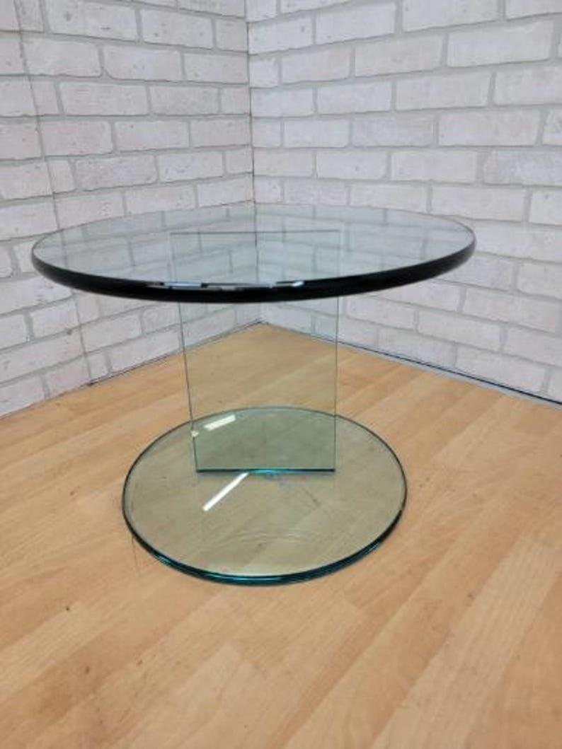 Modern Danish Glass Side Table by Friends and Founders: Title: Modern Danish Glass Side Table by Friends and Founders Description: Modern Danish Glass Side Table by Ida Linea Hildebrand for Friends and Founders The design evolved from a fascination of