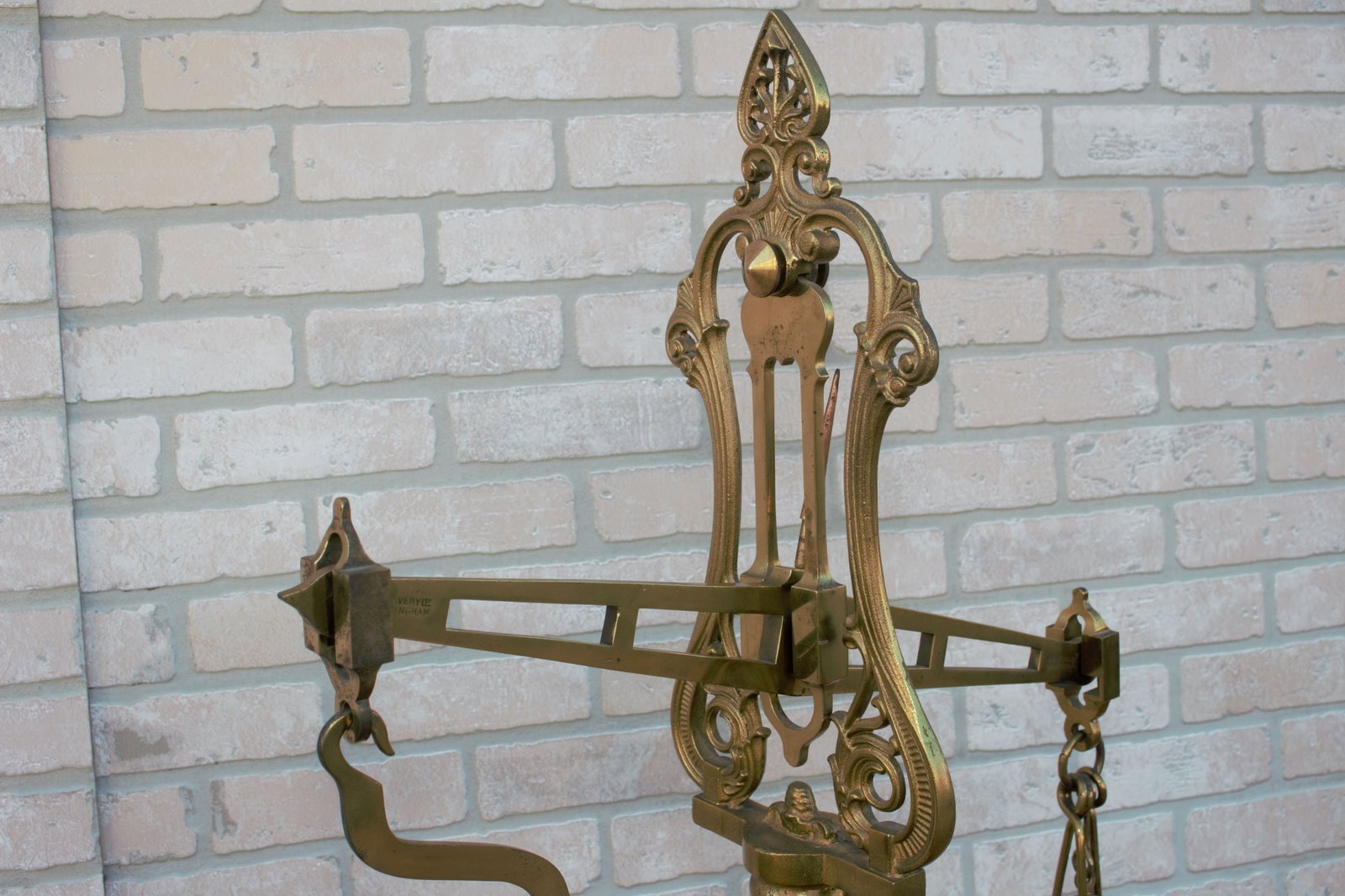 Antique Victorian English W&T Avery of Birmingham Wood Mounted Weighing Scale - 7
