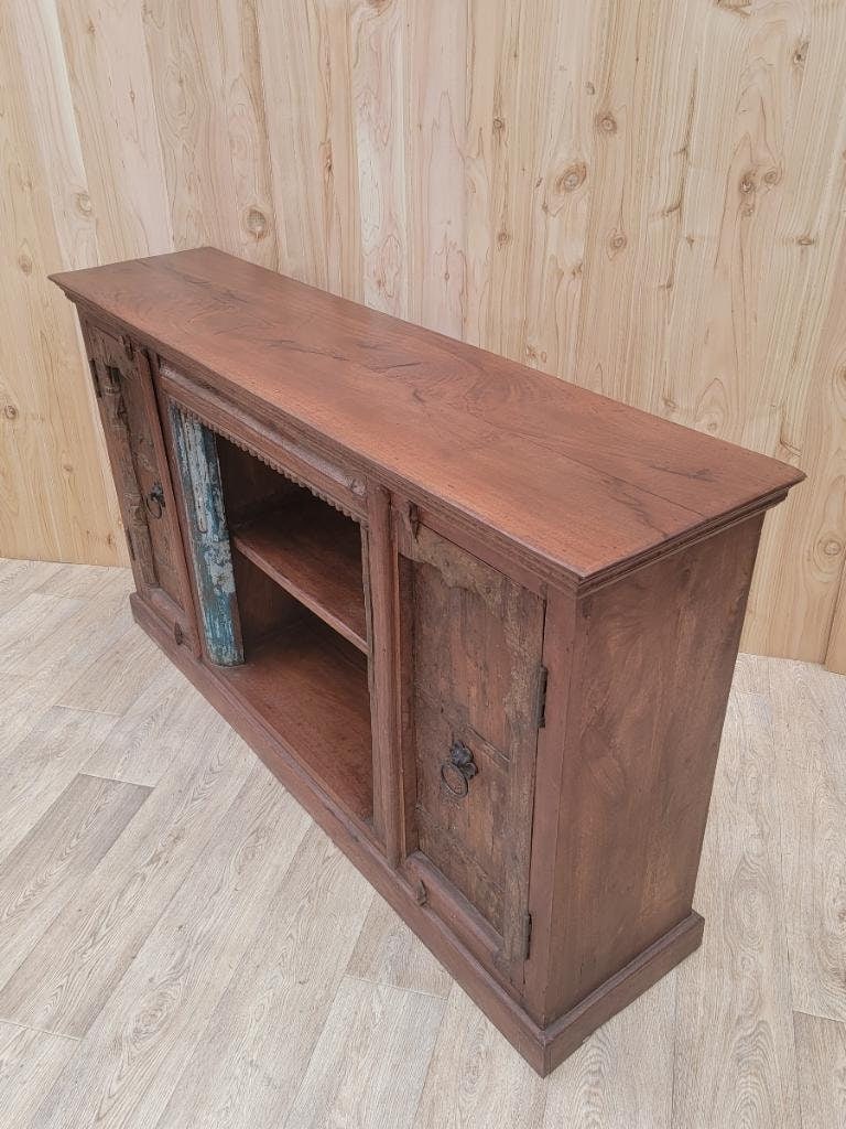 Vintage Moroccan Rustic Reclaimed Wood Media Cabinet - 7