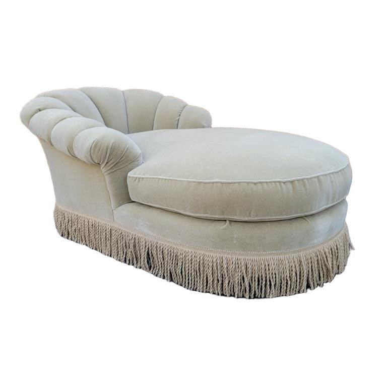 Vintage Marge Carson Style Channel Back Chaise Lounge Newly Reupholstered - 4