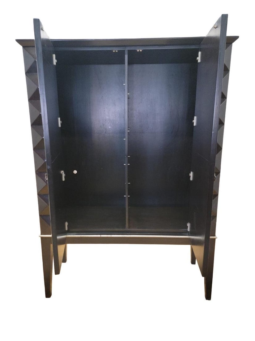 MCM Walnut Cabinet with Geo Diamond Texture - 6