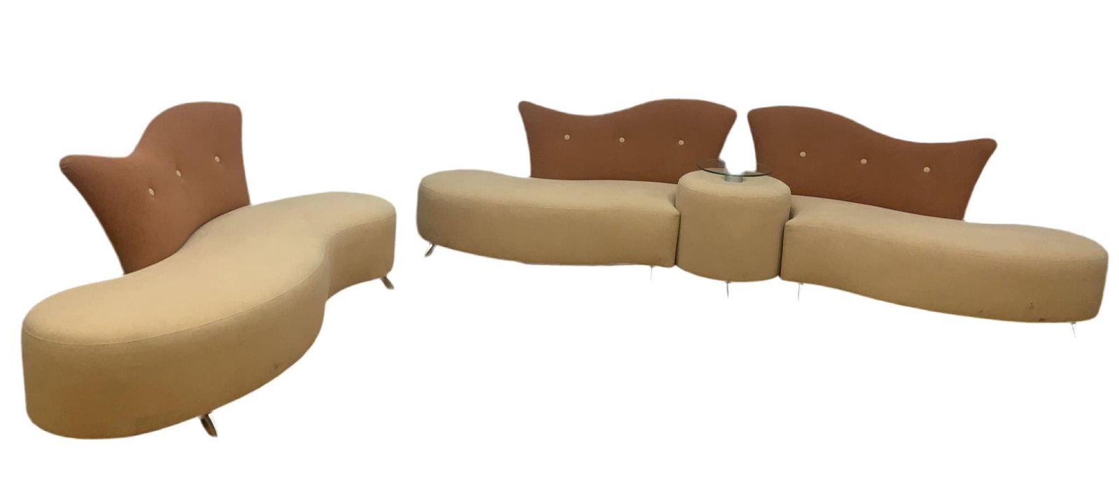 Postmodern Vladimir Kagan Style Serpentine Sofa Set - 3