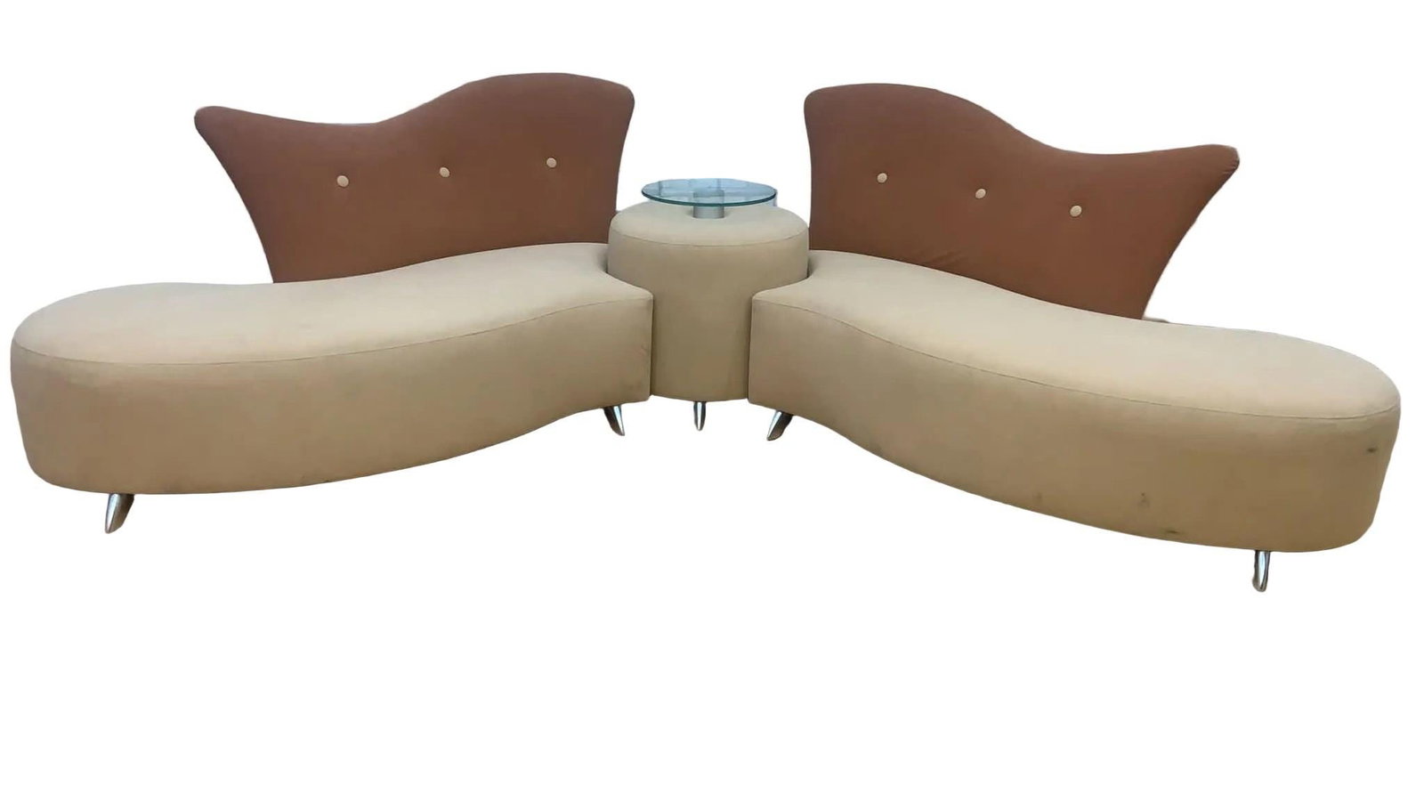 Postmodern Vladimir Kagan Style Serpentine Sofa Set - 7