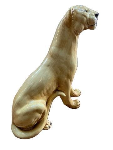 MCM Italian Glazed Mountain Lion Statue - 6