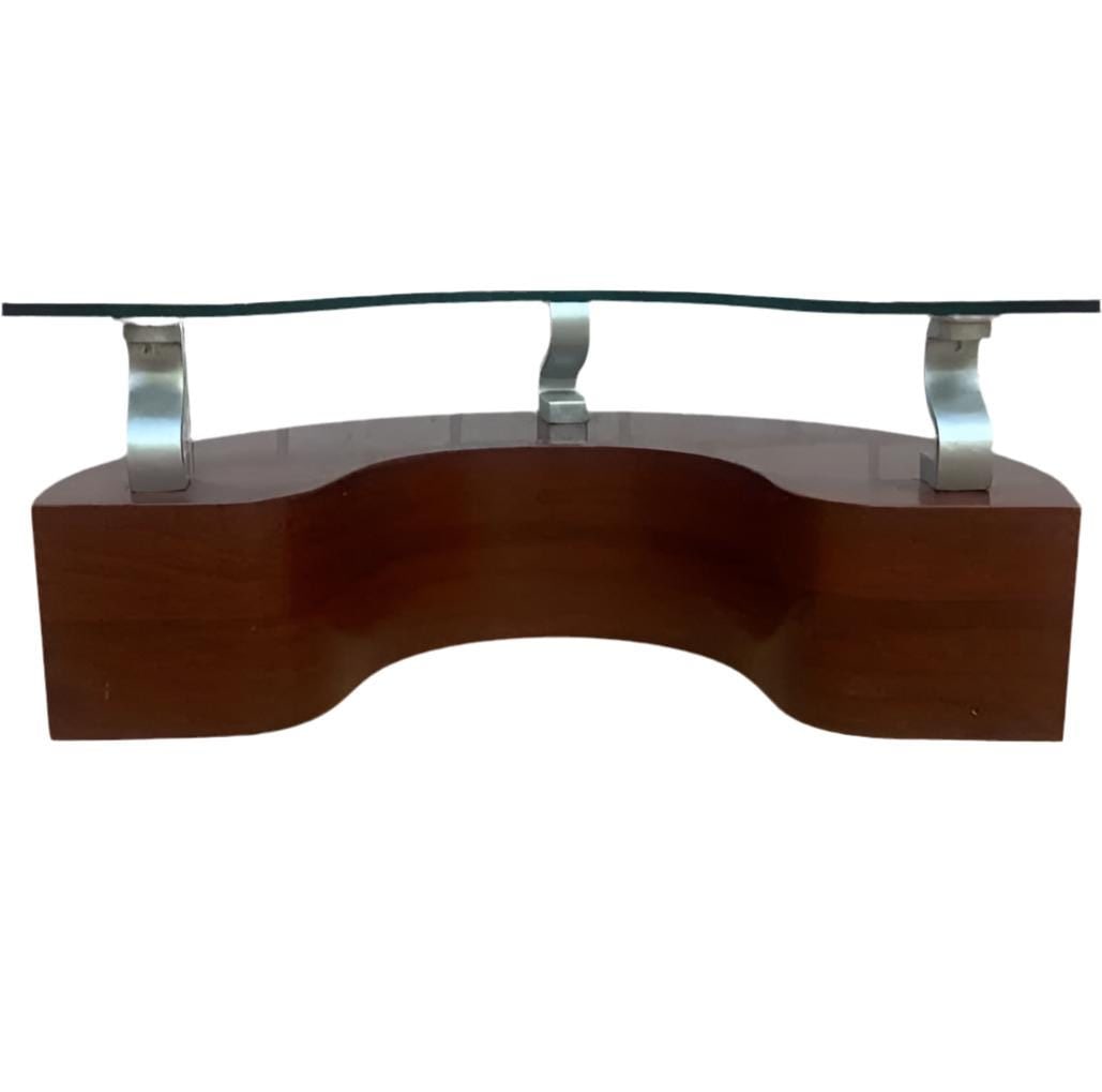 Contemporary Modern Curved Glass Coffee Table - 7
