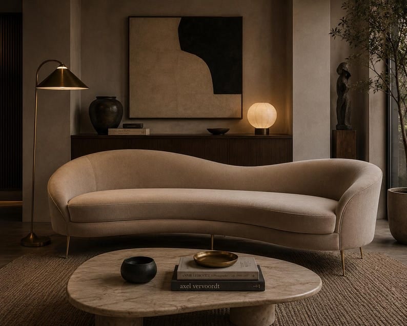 MCM Bruno Munari Style Curved Sofa Newly Reupholstered (1 of 8)