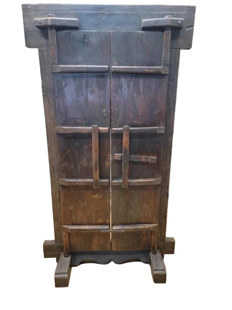 Antique Shanxi Province Carved Elm Door - 3