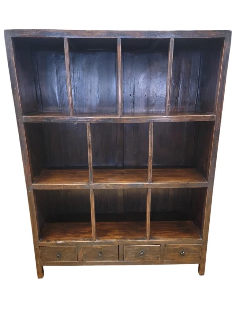 Antique Shanxi Province Elm Open Shelf Display Cabinet (1 of 7)