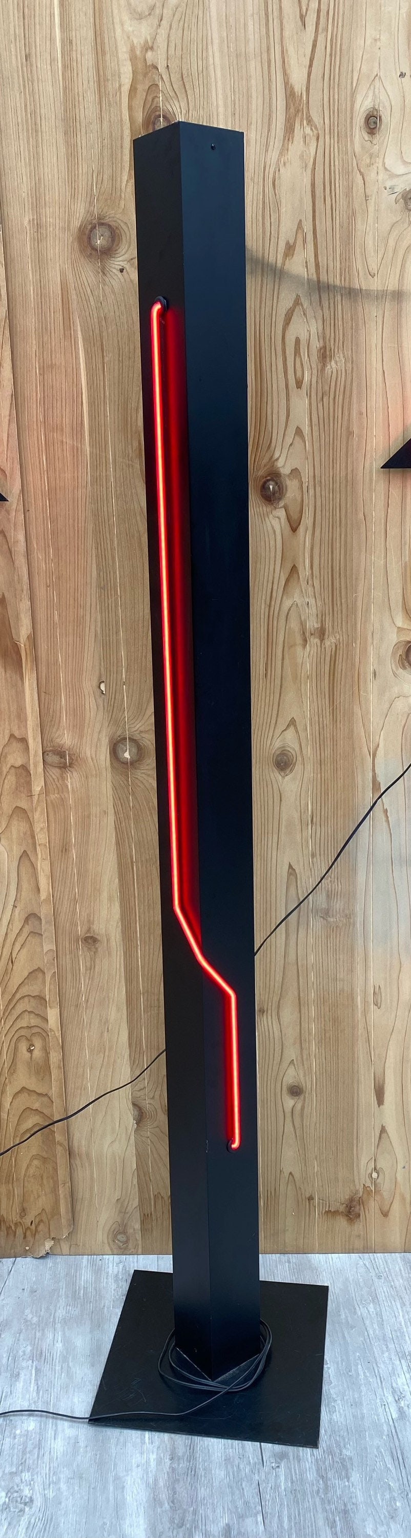 Postmodern Rudi Stern Sculpture & Torchiere Lamp Let There Be Neon - 3