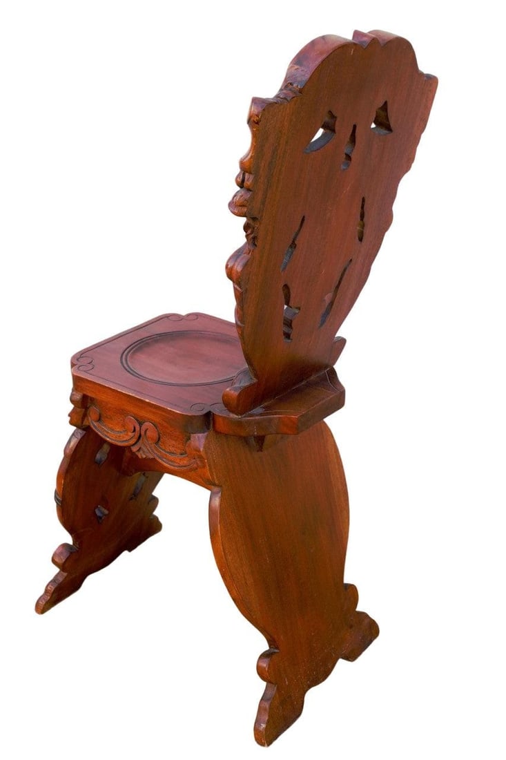 Antique Italian Renaissance Revival Style Figural Side Chairs - Pair - 8