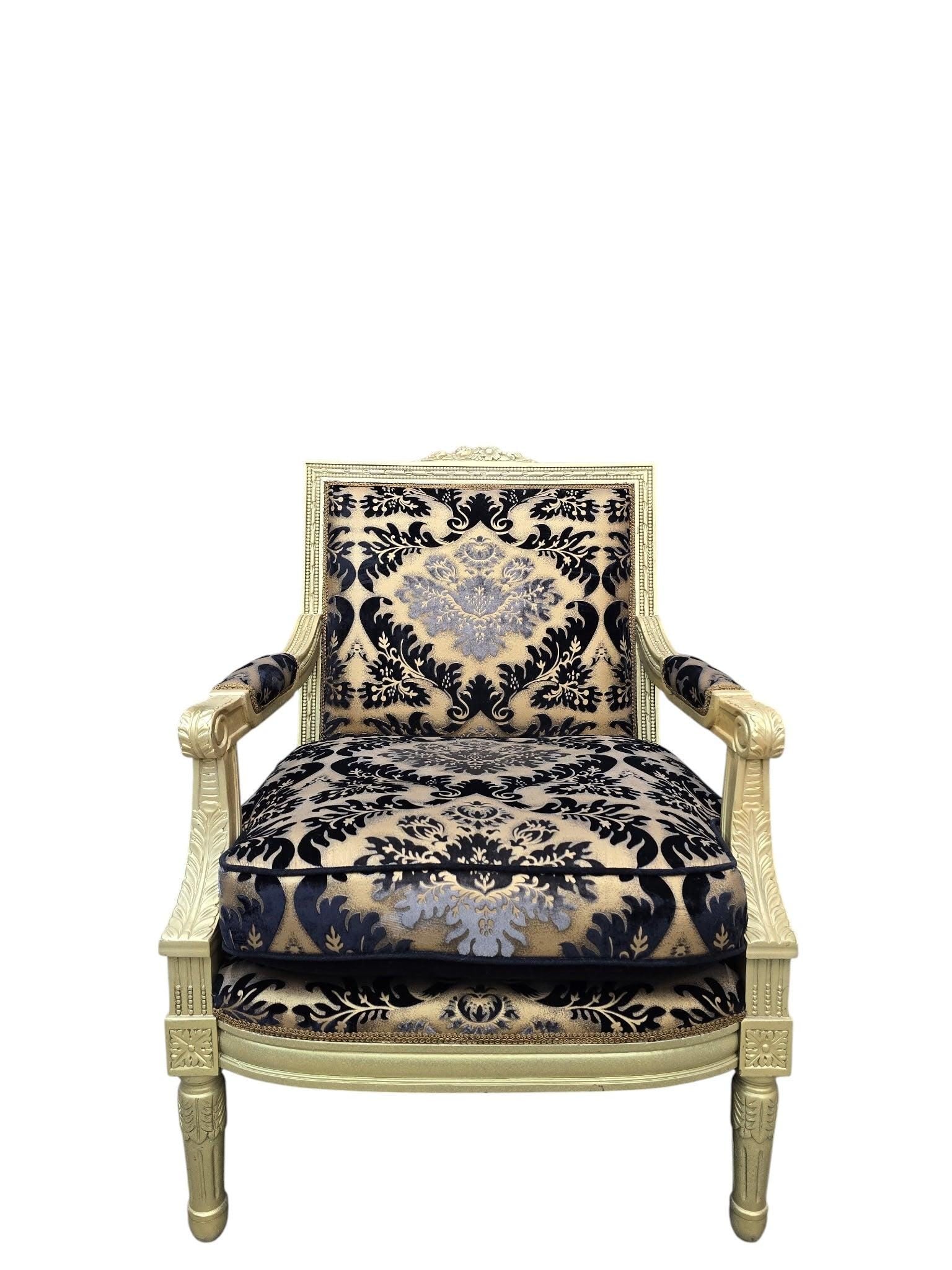 Antique Louis XVI Style Chairs Newly Reupholstered - Pair - 8