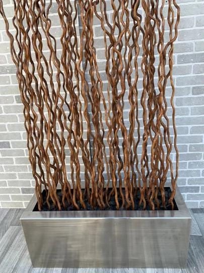 Vintage Industrial Willow Branches in Planter Box - 5