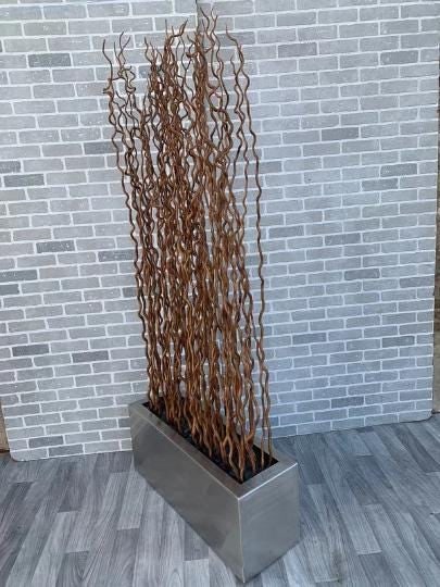 Vintage Industrial Willow Branches in Planter Box - 7