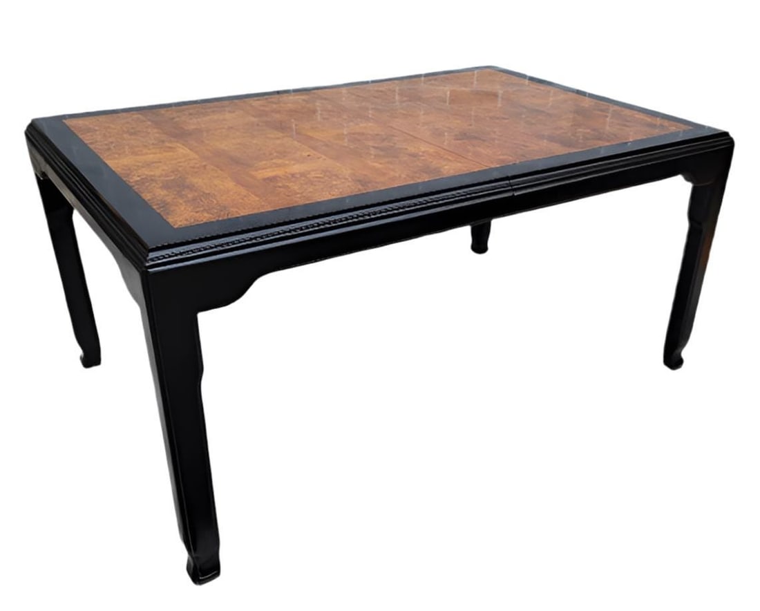 Hollywood Regency Chinoiserie Chin Hua Ebonized Dining Set by Century Furniture - 3