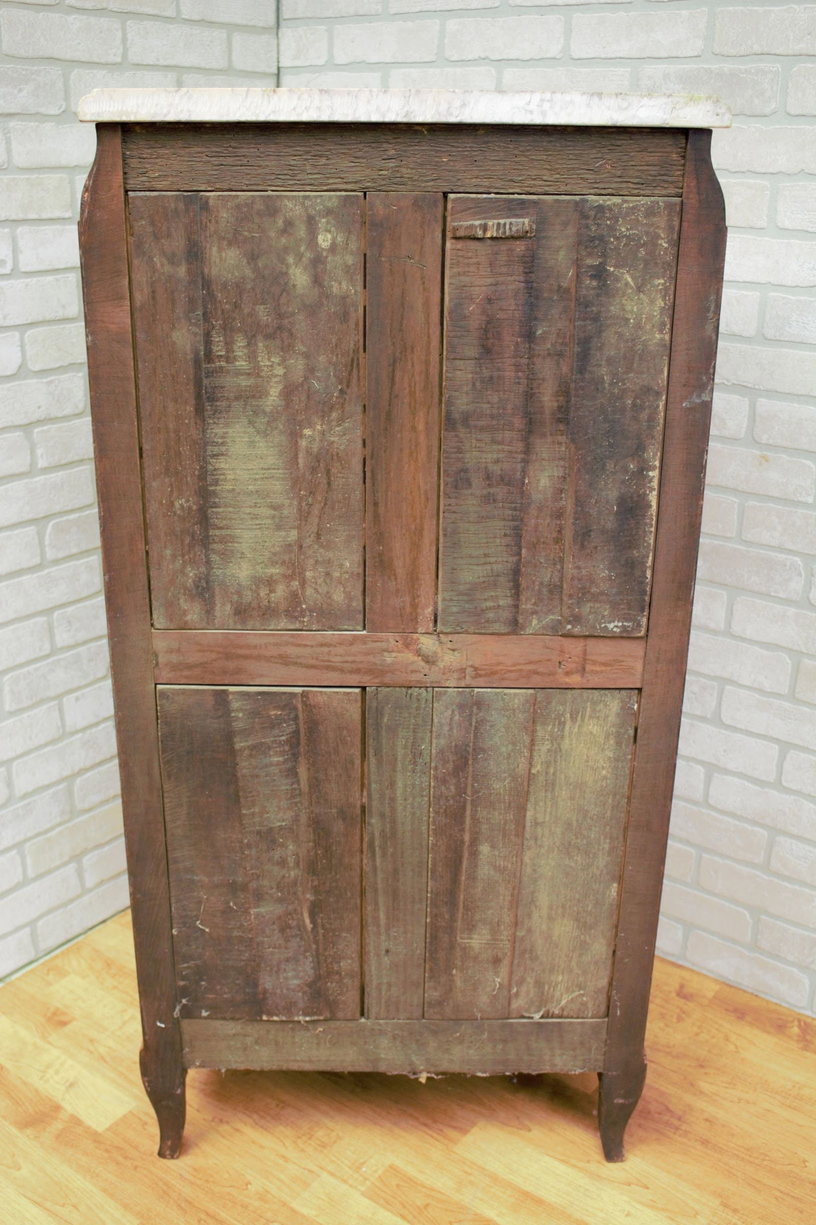 Antique French Louis XV Style Marquetry Flip Down Secretary Writing Chest with Marble Top - 8