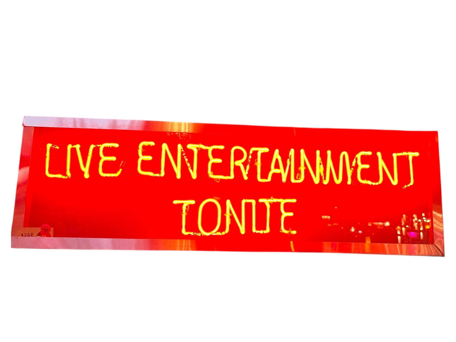 Vintage Red "Live Entertainment Tonight" Neon Sign - 4