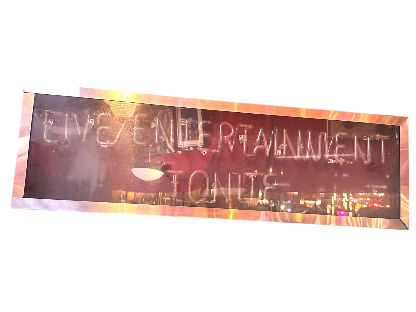 Vintage Red "Live Entertainment Tonight" Neon Sign - 5