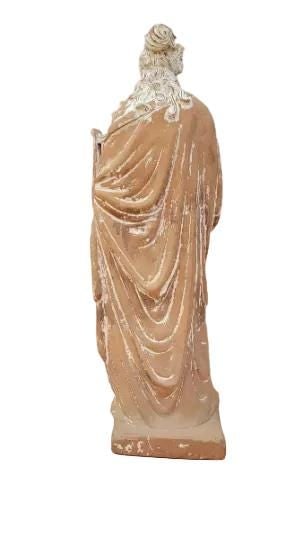 Antique Hellenistic Terra Cotta Statue of Goddess Playing The Harp - 6
