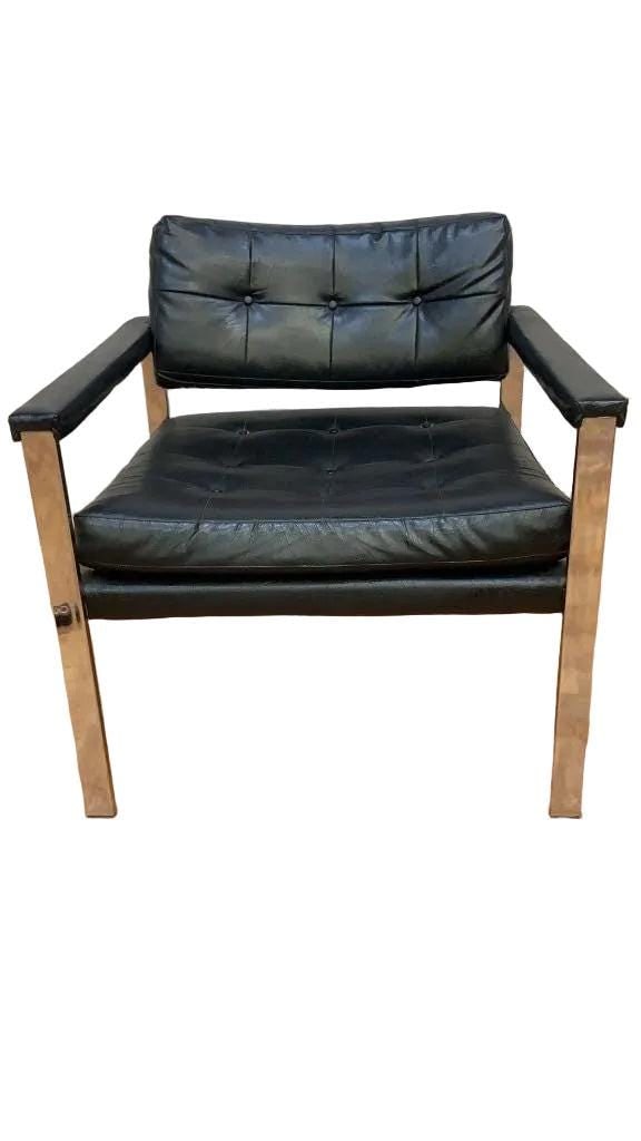 MCM Milo Baughman Style Chrome Flat Bar Chair - 6
