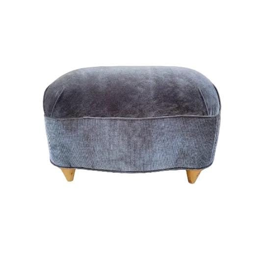 MCM Asymmetrical Lounge Chairs and Ottoman Newly Reupholstered - 7