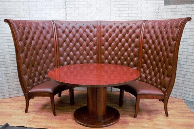 Vintage Custom Tufted Leather Booths - Set of 2 (1 of 8)